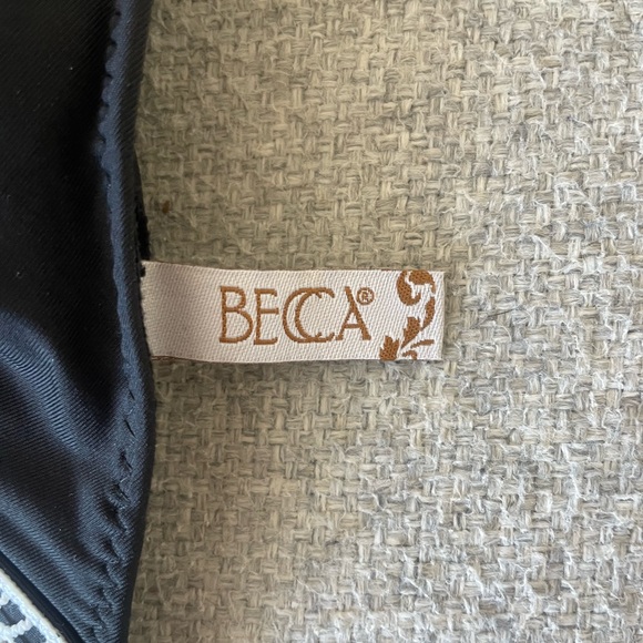 BECCA Black Bikini top with White Lace Trim - Picture 3 of 3